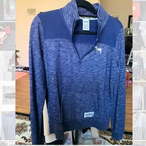 PINK Victoria’s Secret Pull Over zip up Sweatshirt blue